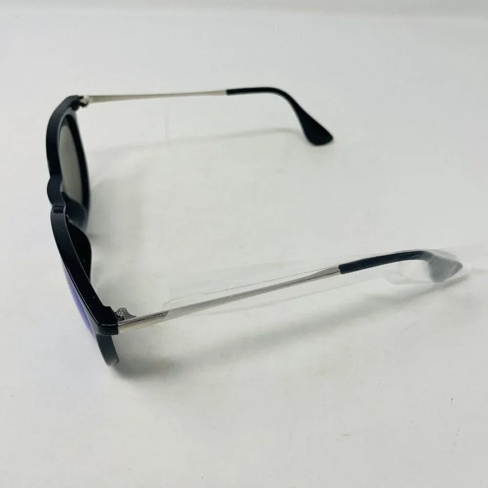 Xuhal Unisex Round‎ Sunglasses for Women & Men Retro 80s Frame in Black/Blue